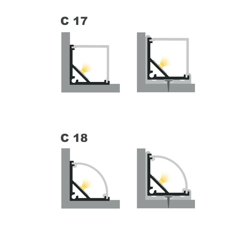 Profil LED P3-2 czarnym lakirowany