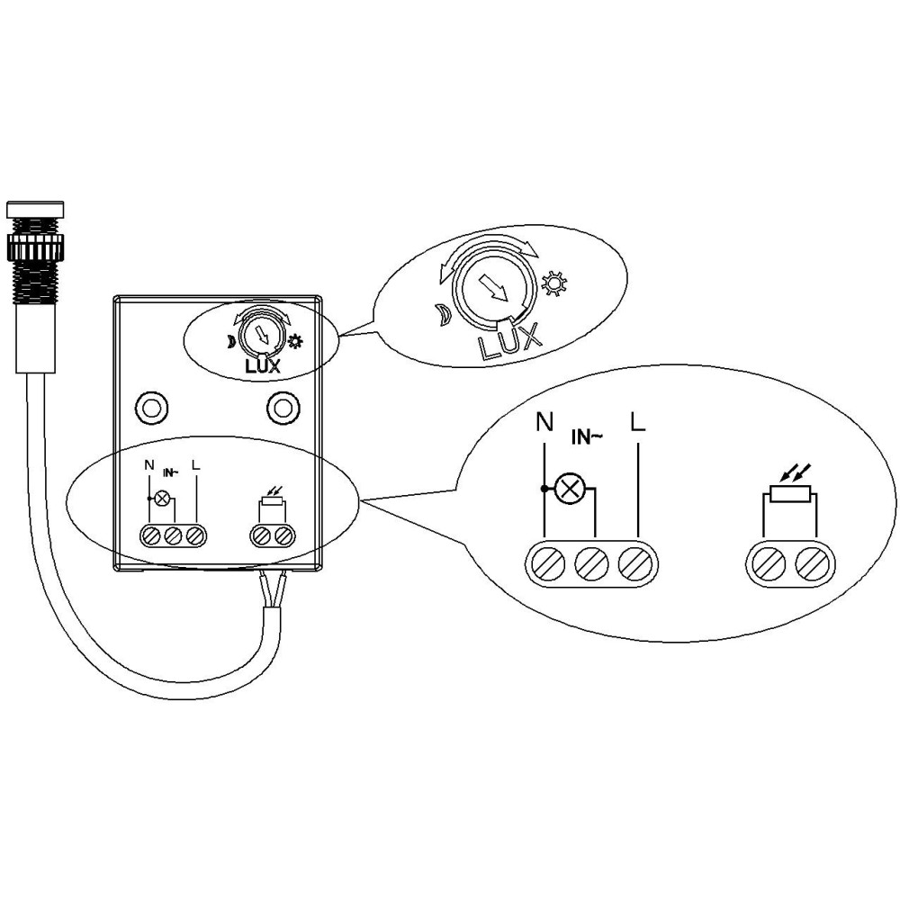 Czujnik zmierzchu z sondą 2x100lux 230V