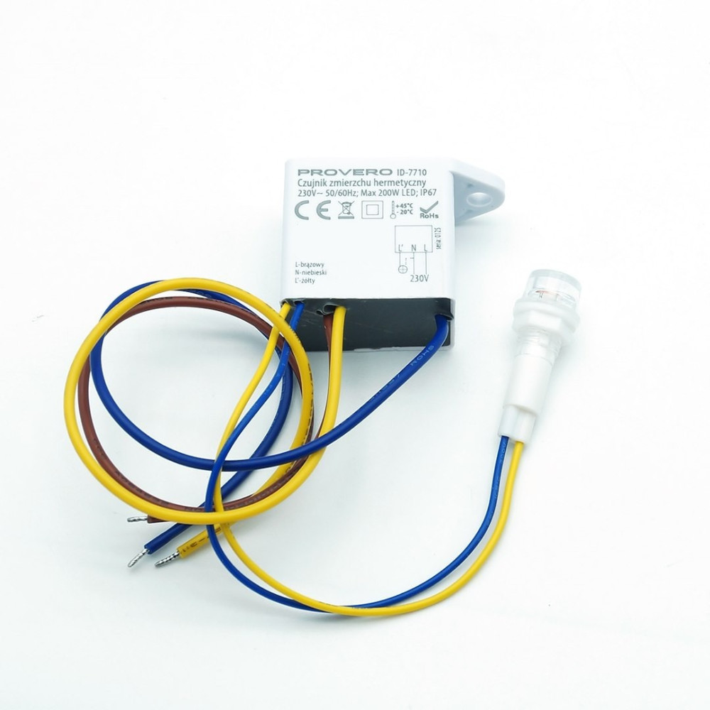 Czujnik zmierzchu hermetyczny IP67 200W 5lux 230V