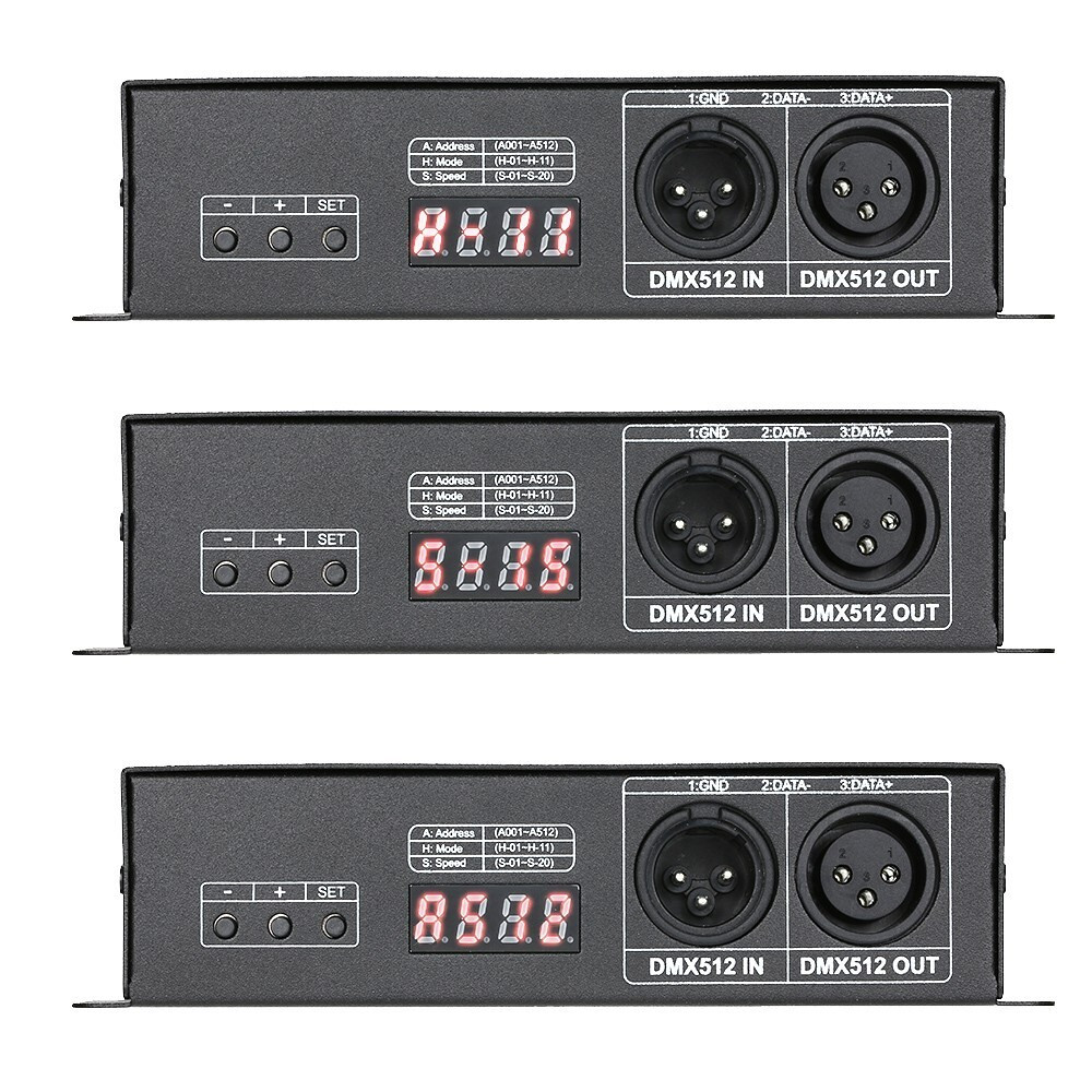 Kontroler Dekoder DMX 512 RGBW 4x8A 12-24V DC z wyświetlaczem