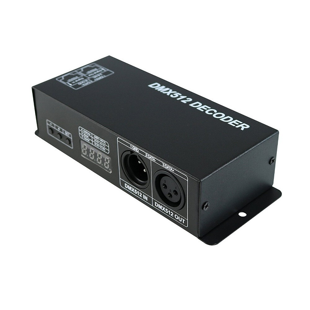 Kontroler Dekoder DMX 512 RGBW 4x8A 12-24V DC z wyświetlaczem
