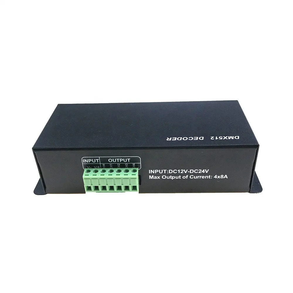 Kontroler Dekoder DMX 512 RGBW 4x8A 12-24V DC z wyświetlaczem