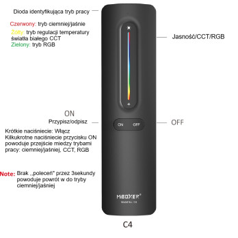 MiLight Pilot 1 strefowy RGB+CCT C4 czarny