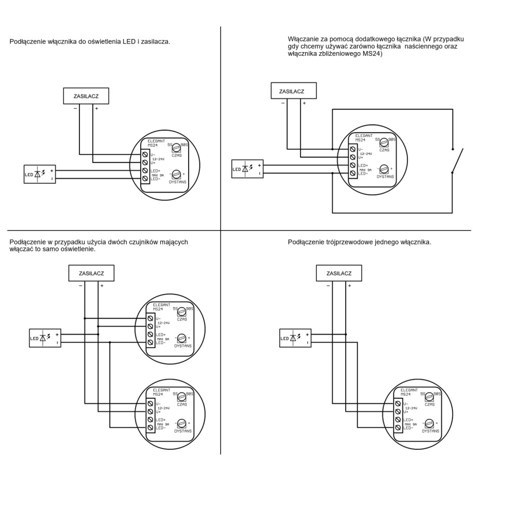 Włącznik zbliżeniowy Elegant MS24 ciemny grafit