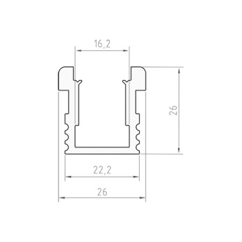 Profil LED P24-1hermetyczny nawierzchniowy czarny