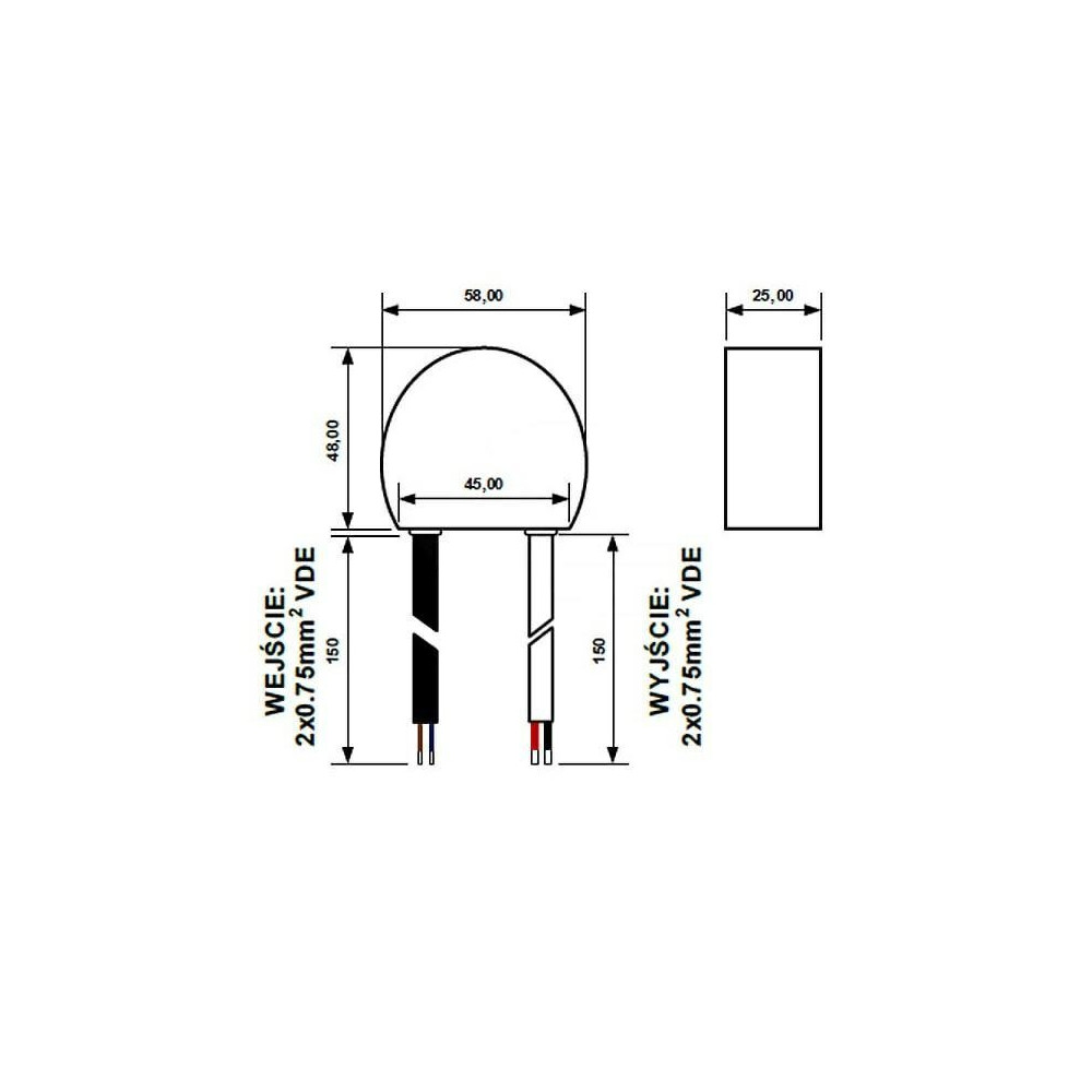 Zasilacz hermetyczny LED 2,5A 60W 24V IP67 (do puszki Fi 60mm)