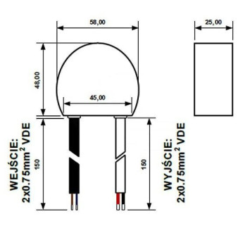 Zasilacz hermetyczny LED 2,5A 60W 24V IP67 (do puszki Fi 60mm)