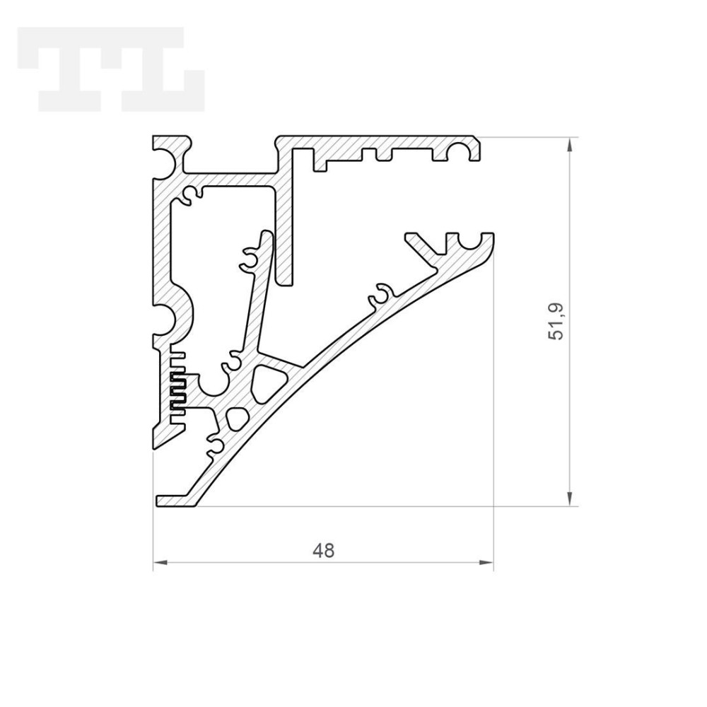 Profil LED P10-1 srebrny anodowany