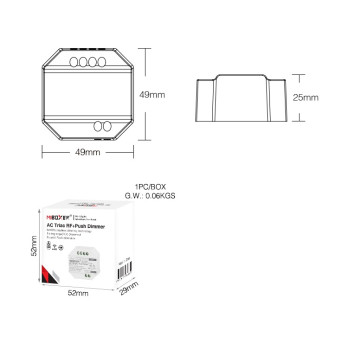 MIBOXER TRIAC TRI-C1 PRZEKAŹNIK,ŚCIEMNIACZ 230V AC