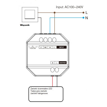 MIBOXER TRIAC TRI-C1 PRZEKAŹNIK,ŚCIEMNIACZ 230V AC