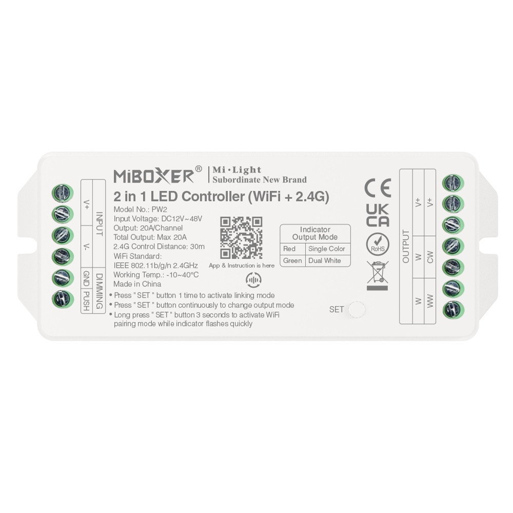 ODBIORNIK STREFOWY LED 2w1 MiLight PW2 20A Tuya
