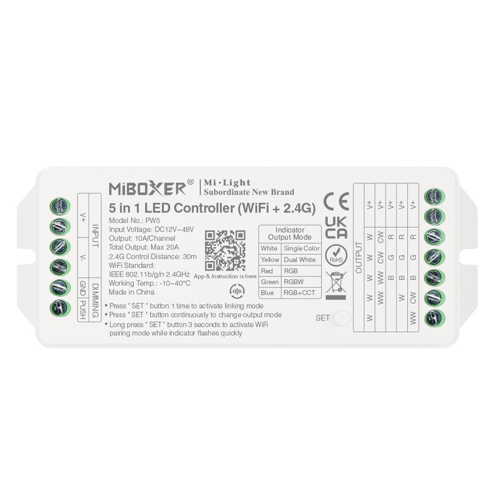 ODBIORNIK STREFOWY LED 5w1 MiLight PW5 20A Tuya