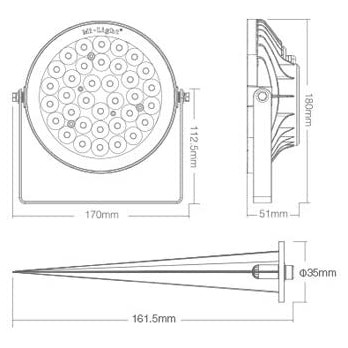 MiLight Lampa ogrodowa LED 15W RGB + CCT FUTC03