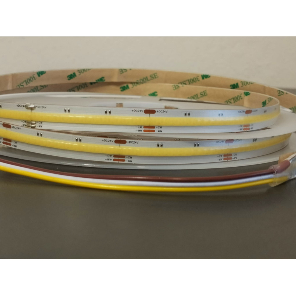 Taśma LED COB CCT 16W 24V IP65 640 LED/m CRI90 - 10 metrów