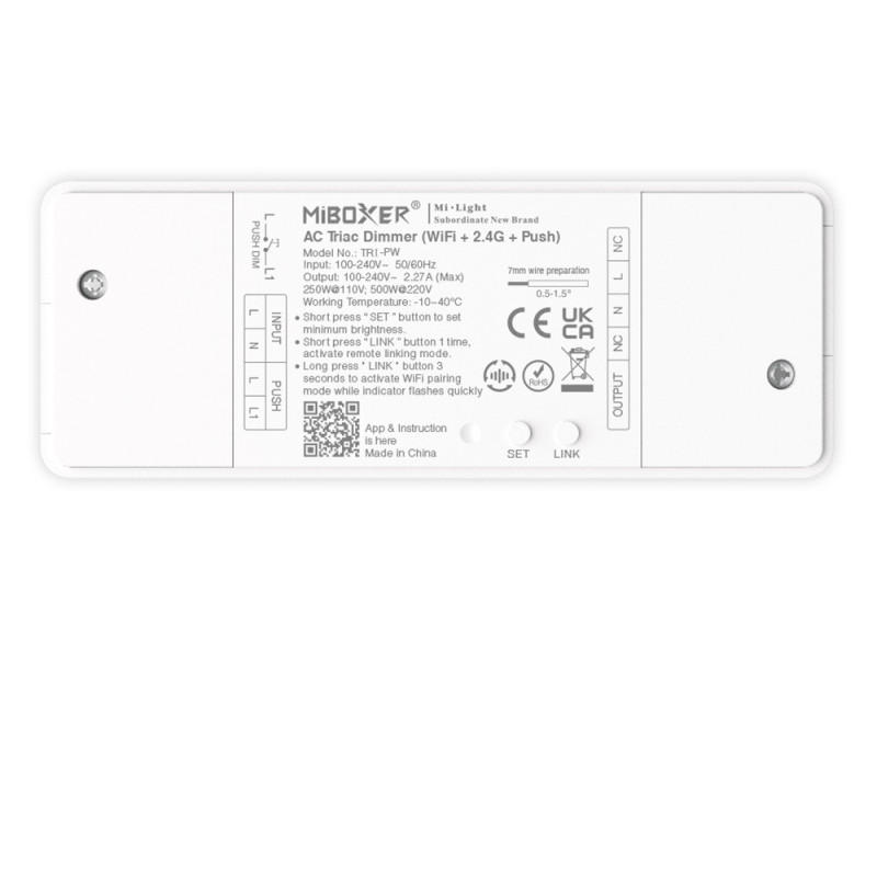 MIBOXER TRIAC TRI-PW 500W TUYA PRZEKAŹNIK,ŚCIEMNIACZ 230V AC