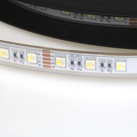 LED SMD5050 RGBW+ biały neutralny 19,2W 24V 60 LED/m IP68 wodoodporna-10 metrów
