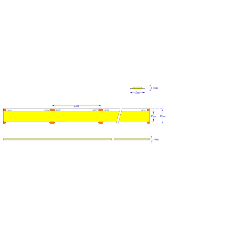 Taśma LED COB neutralna 4000K 25W 24V 960 LED/m CRI90 - 1 metr