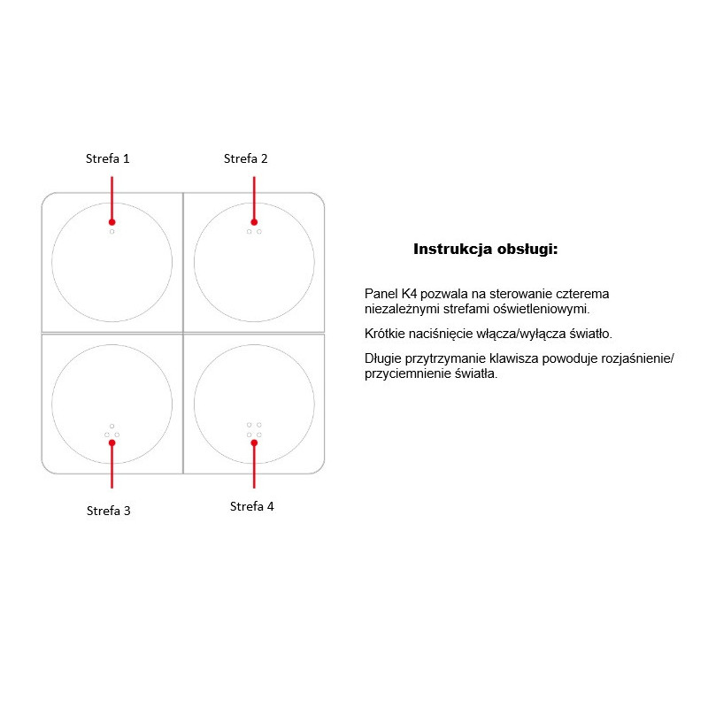 MiLight Pilot 4 sekcje naścienny MONO CCT K4 biały