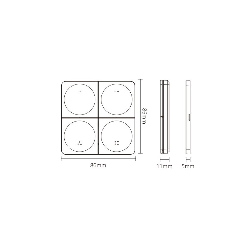 MiLight Pilot 4 sekcje naścienny MONO CCT K4 biały