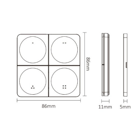 MiLight Pilot 4 sekcje naścienny MONO CCT K4 biały