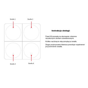 MiLight Pilot 4 sekcje naścienny MONO CCT K4 czarny