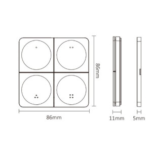 MiLight Pilot 4 sekcje naścienny MONO CCT K4 czarny