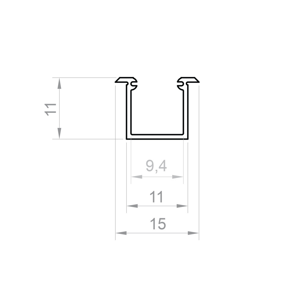 Profil LED P6-6 srebrny anodowany