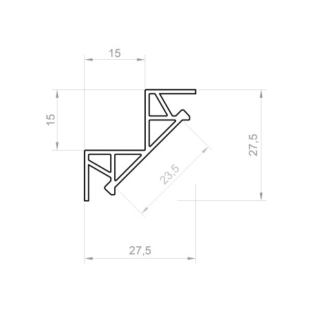 Profil LED P12-1 srebrny anodowany