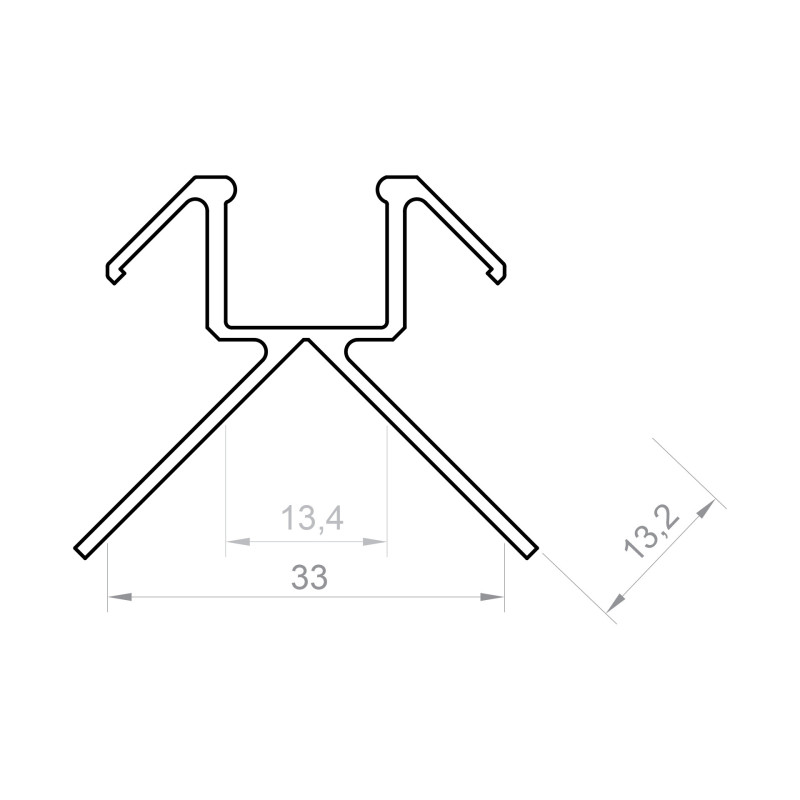 Profil LED P17-3  srebrny anodowany