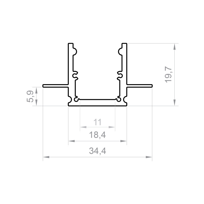 Profil LED P25-2  biały lakierowany