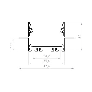 Profil LED P22-2  czarny lakierowany