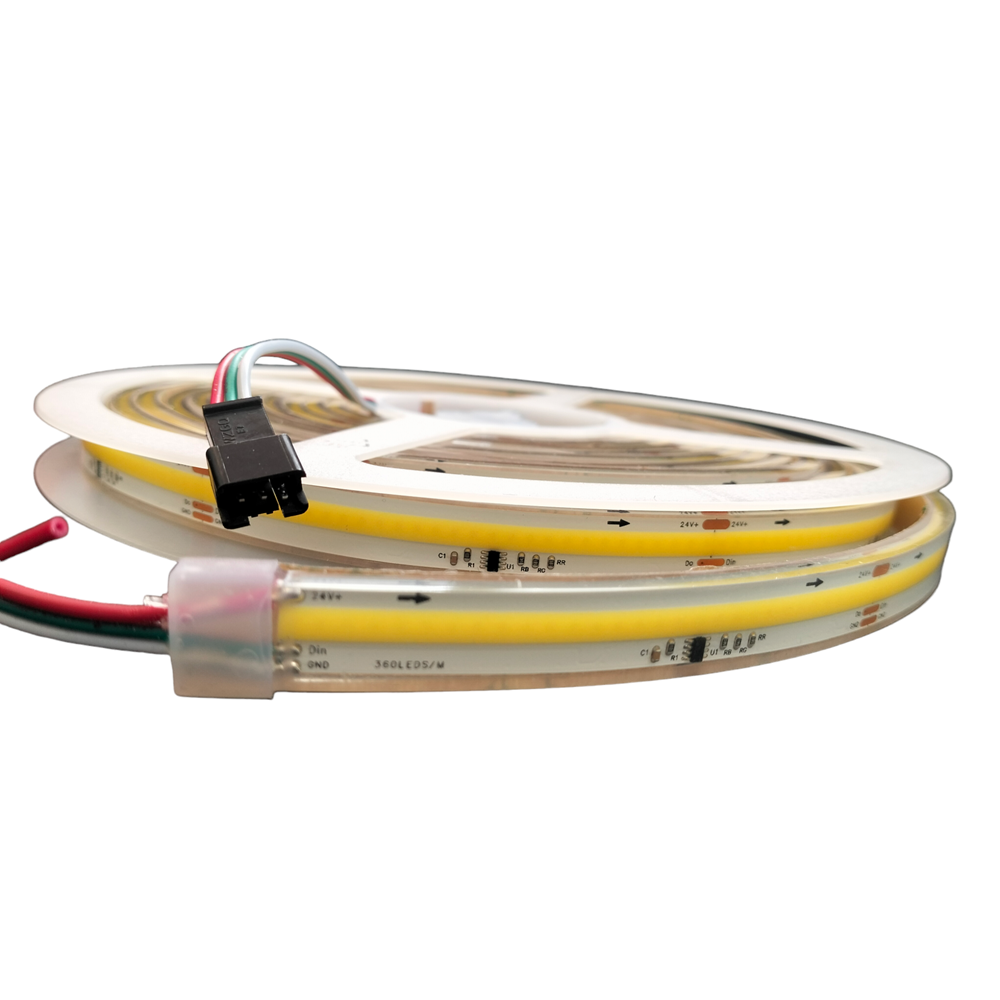 Taśma LED COB Cyfrowa neutralna 4000K 12W 24V WS2811 360 LED/m IP68 wodoodporna - 5 metrów