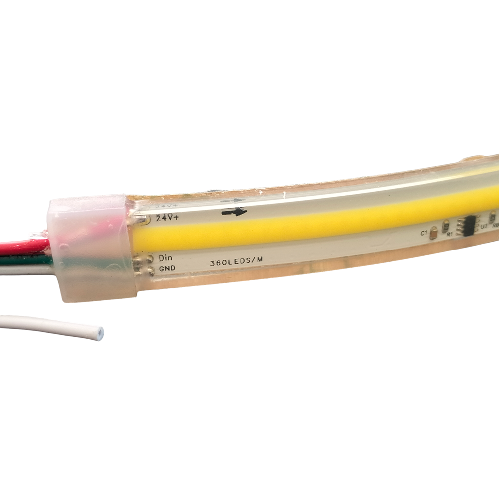 Taśma LED COB Cyfrowa neutralna 4000K 12W 24V WS2811 360 LED/m IP68 wodoodporna - 5 metrów