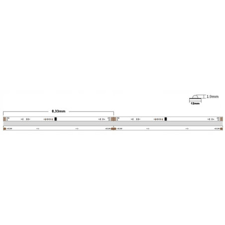 Taśma LED COB Cyfrowa neutralna 4000K 12W 24V WS2811 360 LED/m IP68 wodoodporna - 5 metrów