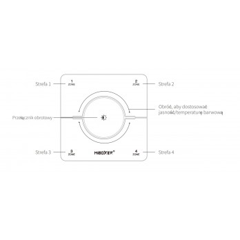 MiLight Pilot 4 sekcje naścienny MONO CCT K0S-B czarny