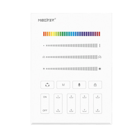 Panel Mi-Light B9 Cyfrowy Mono/CCT RGB biały – 8 scen