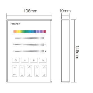 Panel Mi-Light B9 Cyfrowy Mono/CCT RGB biały – 8 scen