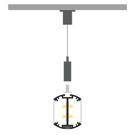 Profil LED P22-8  Czarny Lakierowany