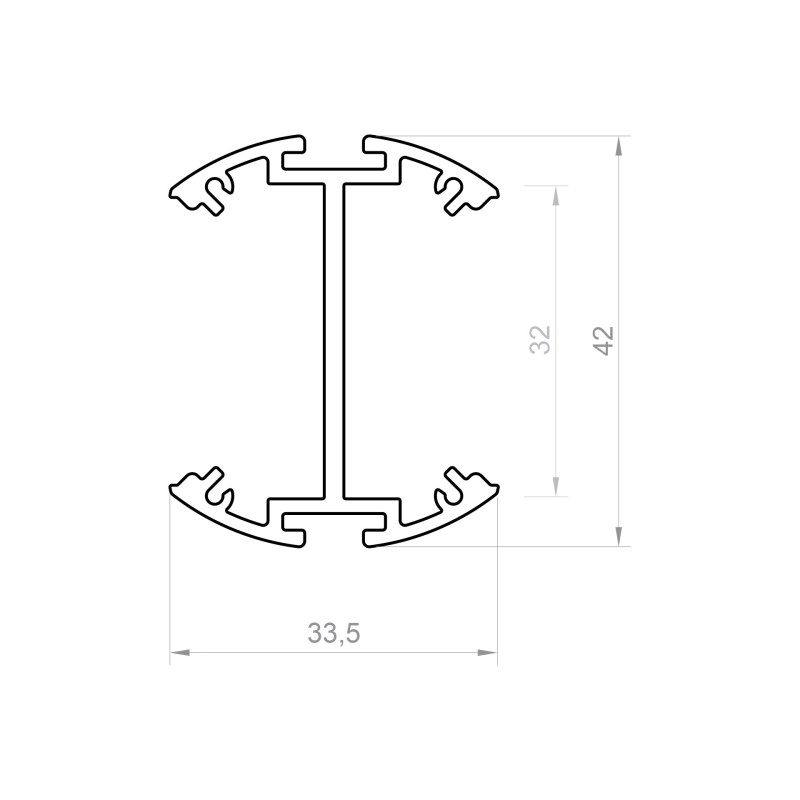 Profil LED P22-8  Czarny Lakierowany