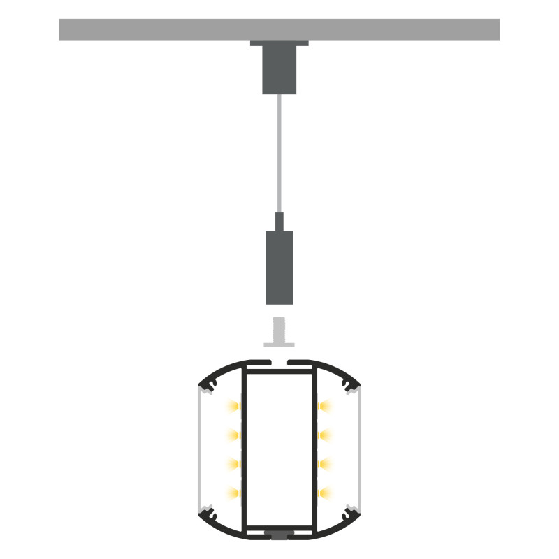 Profil LED P23-8  Czarny Lakierowany