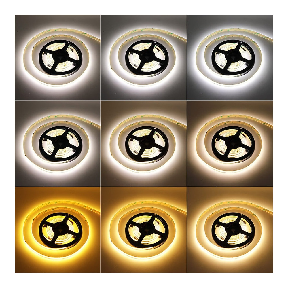 Taśma LED COB CCT 2700-6500K 16W 24V 640 LED/m CRI90 IP68 WODOODPORNA - 10 metrów