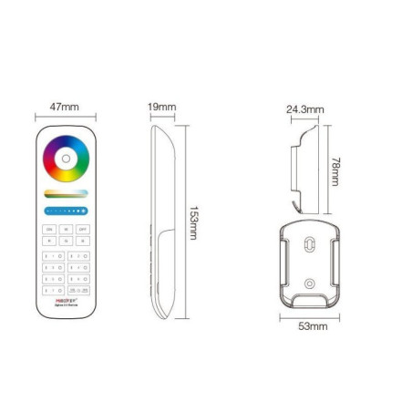 MiLight Pilot strefowy RGB+CCT FUT089Z Zigbee 3.0 7-stref