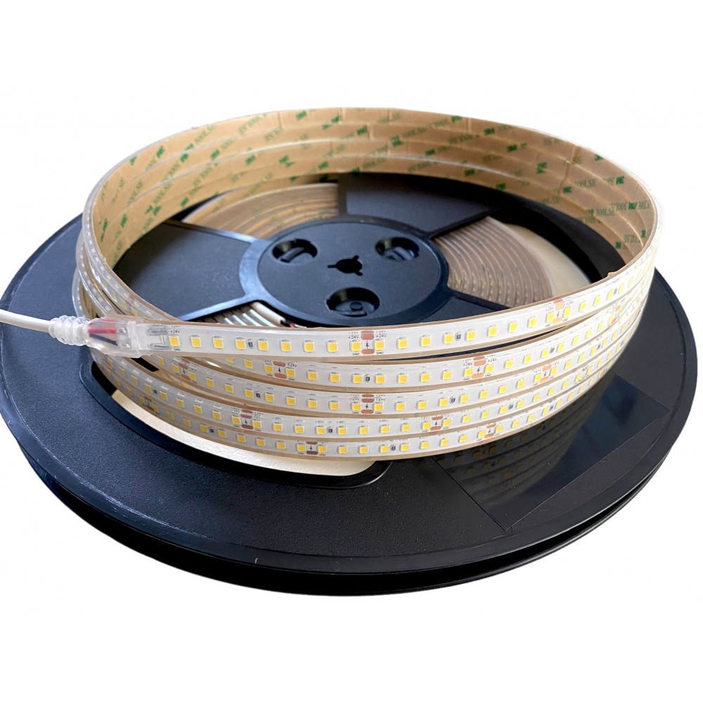 Taśma LED SMD2835 ciepła 3000K 6W 24V 144 LED/m IP68 wodoodporna - 10 metrów