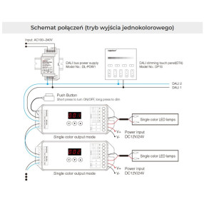 Milight Sterownik Dali DL-X 5 in 1 MONO CCT RGB RGBW RGB+CCT 12/24V 20A