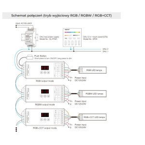 Milight Sterownik Dali DL-X 5 in 1 MONO CCT RGB RGBW RGB+CCT 12/24V 20A
