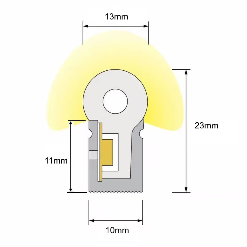 NEON LED flex Cyfrowy RGBW 14,4W 24V TM1814 IP67-1 metr