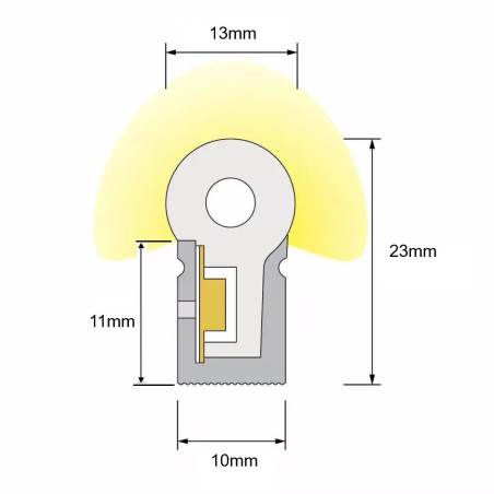NEON LED flex Cyfrowy RGBW 14,4W 24V TM1814 IP67-1 metr