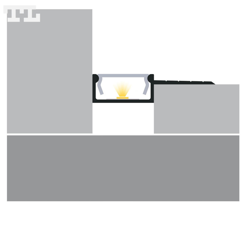 Profil LED GK6-3 1/2 czarny lakierowany