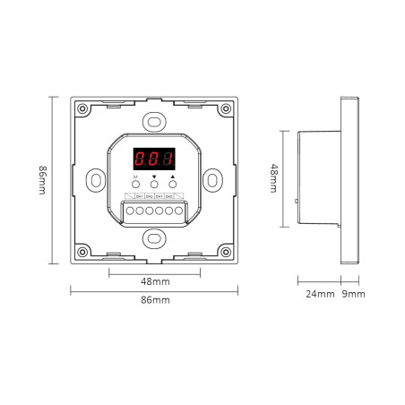 MiLight Pilot panel strefowy MONO,CCT DP 2S DALI