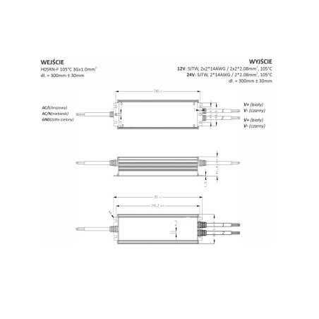 Zasilacz hermetyczny POS MCHQ 350-24 | 24V 14,58A 350W